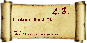 Linkner Barót névjegykártya